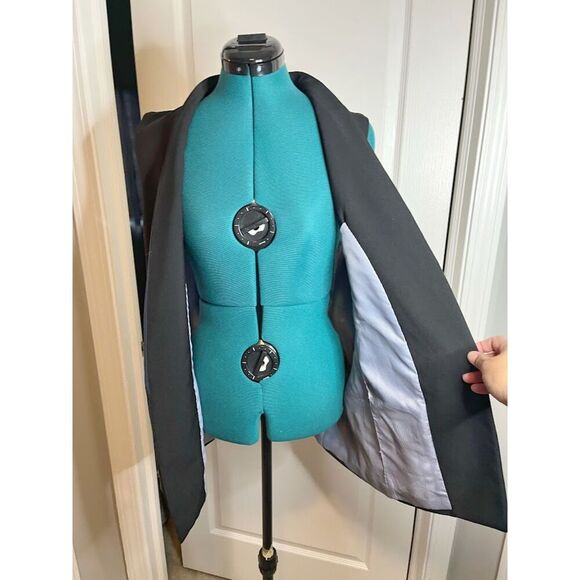 Elevenses Open Front Color Block Sleeveless Tailored Lined Pocket Tuxedo Vest - Picture 9 of 13